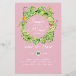 Romantische Blumenmotive Save the Date viele Farbt