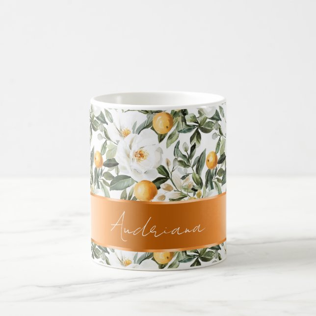 Romantische Blumenorangen Sizilienisch Italienisch Kaffeetasse (Mittel)