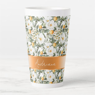Romantische Blumenorangen Sizilienisch Italienisch Milchtasse