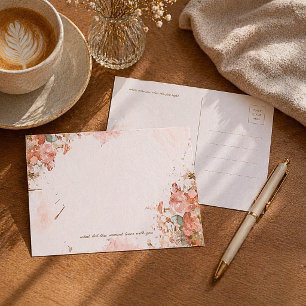 Romantische Blumenpostkarte Aquarell Erinnerungska Feiertagspostkarte
