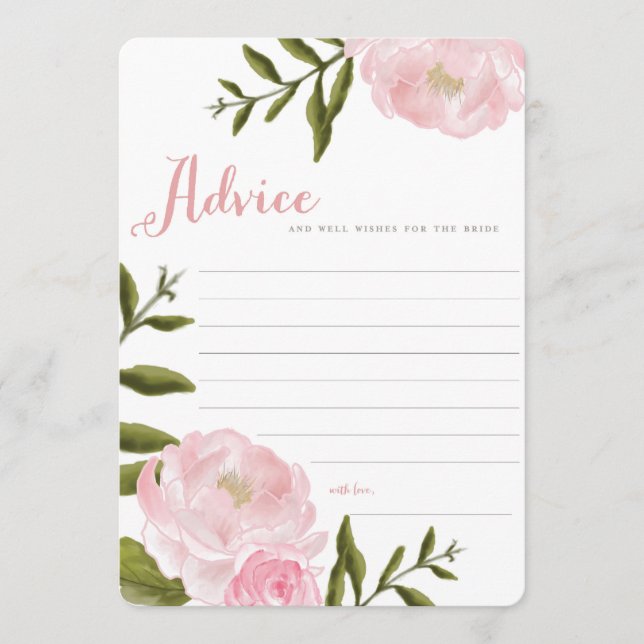 Romantische Blumenratgeber Hinweiskarte (Vorderseite)