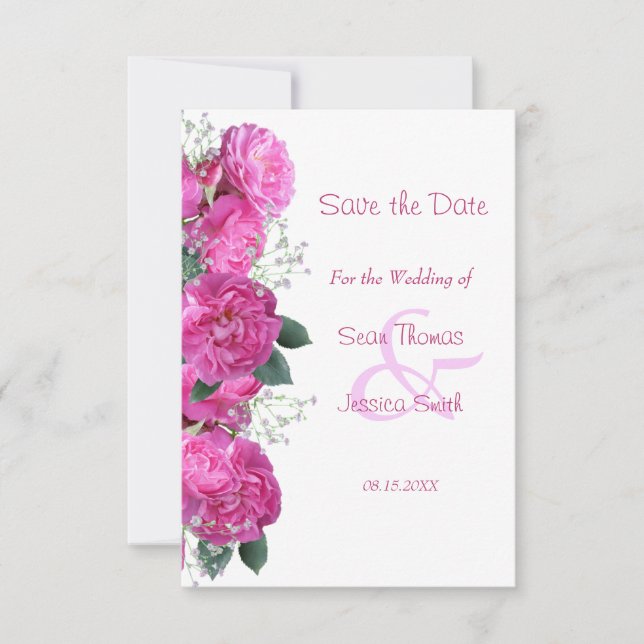 Romantische Blumensträuße retten das Datum Save The Date (Vorderseite)