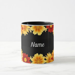 Romantische Blumige Rahmen-Ästhetik Blumenrand Tasse
