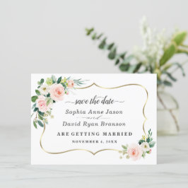 Romantische Blush ElfenbeinBlume Hochzeitkalligrap Save The Date