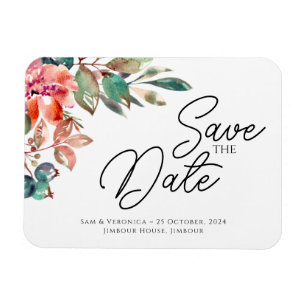 Romantische Blush Mauve Horizontal Save the Date Magnet