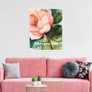 Romantische Blush Peach Rose Bloral Leinwanddruck