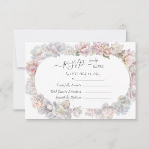 Romantische Blush Peony Floral Hochzeit UAWG 2 RSVP Karte