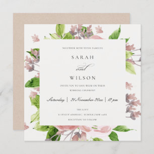 ROMANTISCHE BLUSH PINK WATERCOLOR FLUSSBREITE EINLADUNG