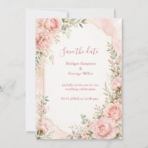 Romantische Blush-Rosen-Grünzeug-Hochzeitsfloristi
