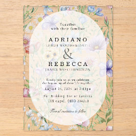 Romantische Blush-Rosenbogen-Botanische Hochzeit Acryleinladungen