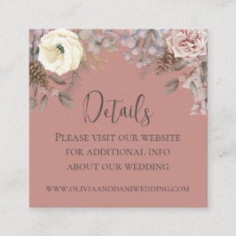 Romantische Blush Wedding Detail-Abschlusskarte Begleitkarte