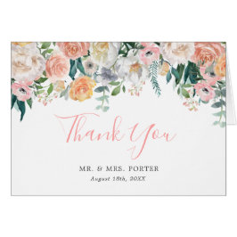 Romantische Blütenblütenhochzeit Danke Note Card