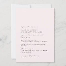 Romantische Blütendecke Rosa Minimal einfach Einladung