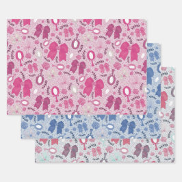 Romantische Bögen und Rose Geschenkpapier Set