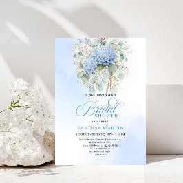 Romantische Bohemian Blaue Blumen-Brautjungfer-Ein Einladung