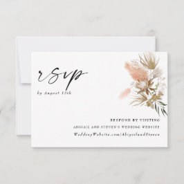 Romantische Bohemisch mit Pampas Grass RSVP Card Karte