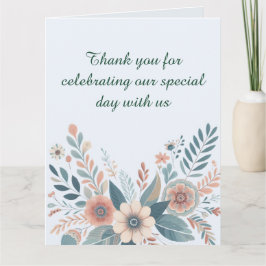 Romantische bohemische florale Hochzeit Dankeskarte