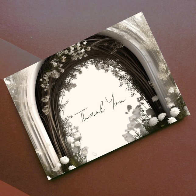 Romantische Boho Botanische Botanische Arch-Hochze Dankeskarte (Romantic Boho Botanical Arch Wedding Thank You Card)