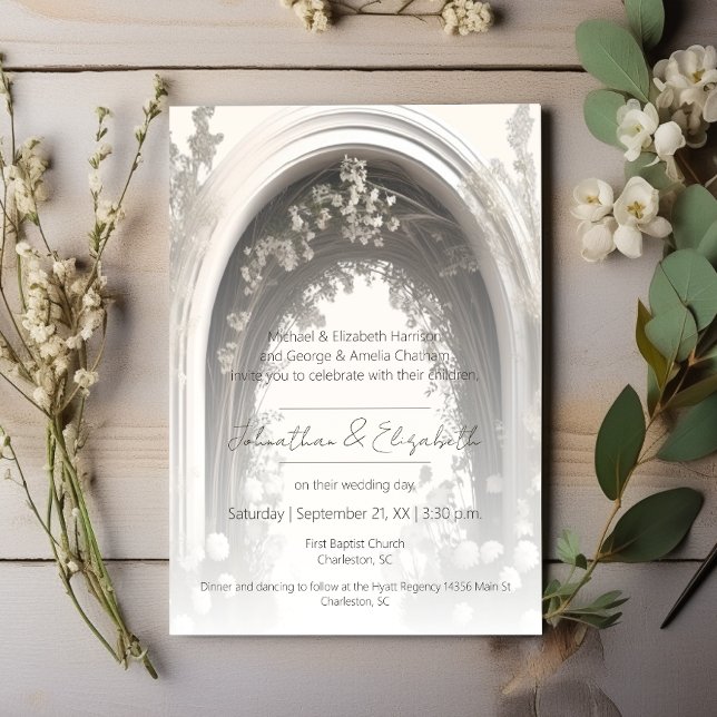 Romantische Boho Botanische Botanische Arch-Hochze Einladung (Romantic Boho Botanical Arch Wedding Invitation)