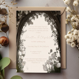 Romantische Boho Botanische Botanische Arch-Hochze Folieneinladung