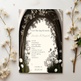 Romantische Boho Botanische Botanische Arch-Hochze Programm