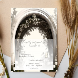Romantische Boho Botanische Botanische Arch-Hochze RSVP Karte