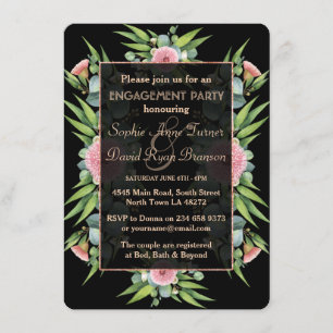 Romantische boho floral Eukalyptus Engagement Part Einladung