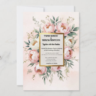 Romantische Boho Hochzeitseinladung - Rosa Rosa El Einladung