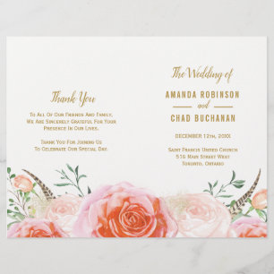 Romantische Boho-Hochzeitsprogramme