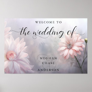 Romantische BOHO Pink Daisies Poster