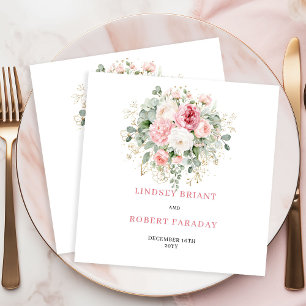 Romantische Boho-Rosa Blumen Hochzeitsservietten a Serviette