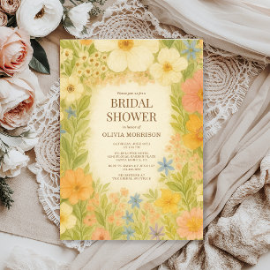Romantische Botanische Garten Florale Brautparty Einladung