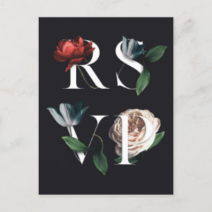 Romantische botanische Hochzeits-RSVP-Postkarte V  Feiertagspostkarte
