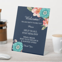 Romantische botanische Sicherheit in Blau und Rosa