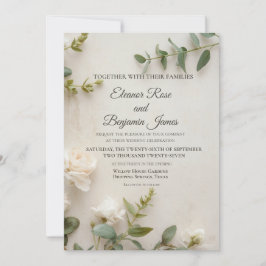 Romantische botanische Vintage-Hochzeitseinladung Einladung