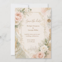 Romantische Botanische Vintage-Hochzeitsfusion