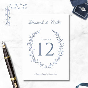 Romantische Botanische Wappen Hochzeit Tischnummer