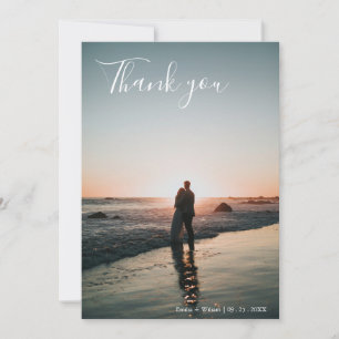 Romantische Botanische Wildblume Hochzeit Dankeskarte