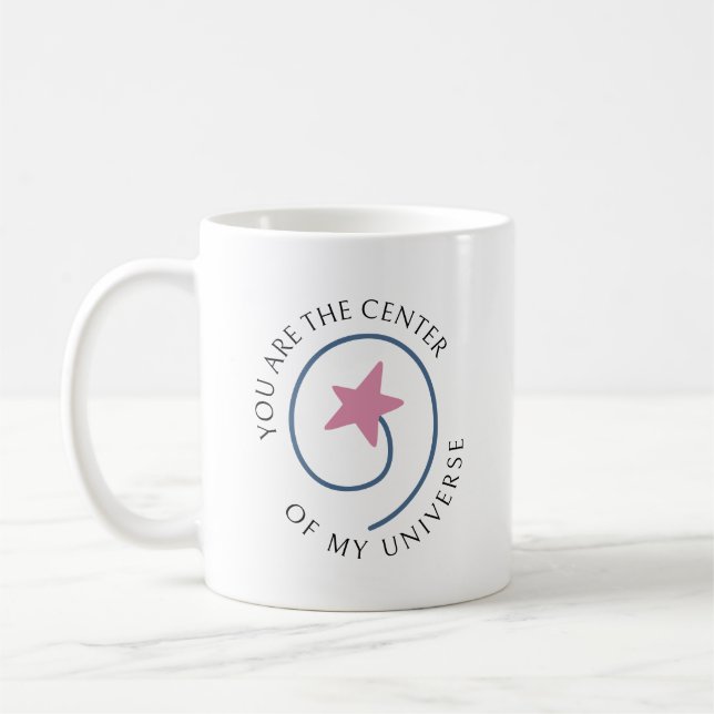 Romantische Botschaft Minimalistisch Valentingesch Kaffeetasse (Links)