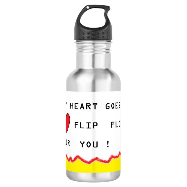Romantische Botschaft und Kunst über Herzen Edelstahlflasche (Vorderseite)