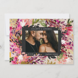 Romantische Bouquet Hot Pink Einladung