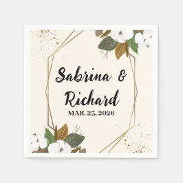 Romantische Braun- und Cremmenhochzeit Serviette