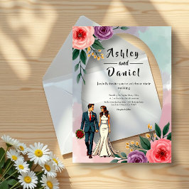 Romantische Braut- und Wasserfarbenhochzeit Acryleinladungen
