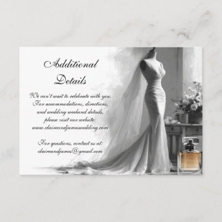 Romantische Bridal Sketch Wedding Card Begleitkarte