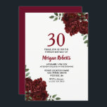Romantische Burgund Rote Rose 30. Geburtstag Einla Einladung<br><div class="desc">Romantische Burgund Rote Rose 30. Geburtstag Einladung Siehe Matching Kollektion im Handel</div>