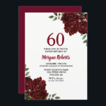 Romantische Burgund-Rote Rose 60. Geburtstagsfeier Einladung<br><div class="desc">Romantische Burgund Rote Rose 60. Geburtstag Einladung Siehe Matching Kollektion im Handel</div>