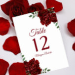 Romantische Burgund-Rote Rose Hochzeit oder Quince Tischnummer<br><div class="desc">Romantische Burgunder Rote Rose Hochzeit oder Quinceanera Tischkartennummern Siehe Niche und Nest Laden für Set. Gestaltungsfreundlichkeit: https://www.etsy.com/shop/SmallHouseBigPony</div>