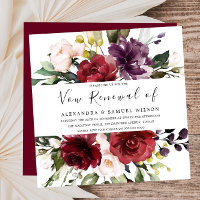 Romantische Burgund-Rote Rose Vow Renewal