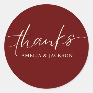 Romantische Burgunder-Hochzeit mit rotem Kupfer Runder Aufkleber