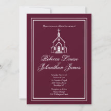 Romantische Burgunderweiße Kirchenkapelle Chic-Hoc